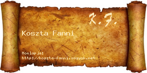 Koszta Fanni névjegykártya