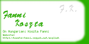 fanni koszta business card